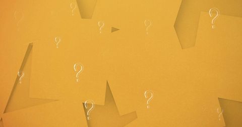 Abstract Yellow Background with Floating Question Marks
