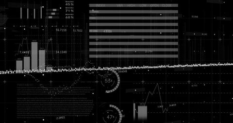 Financial Data Visualization on Black Background - Download Free Stock Images Pikwizard.com