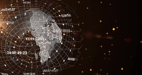 Digital Globe with Data Interface on Dark Background - Download Free Stock Images Pikwizard.com