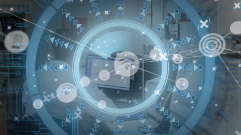 Digital Interface with Connected Healthcare Network Graphics