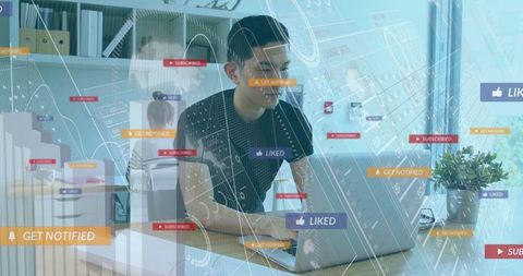 Digital Workflow Concept with Asian Professional