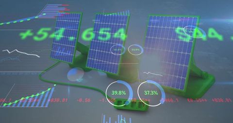 global business interface with solar energy statistics - Download Free Stock Images Pikwizard.com