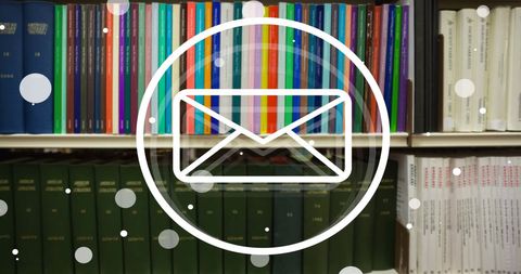 Digital Communication Overlay on Library Bookshelf