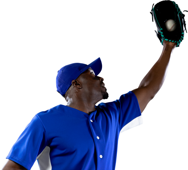 African American Baseball Player Catching a Ball Transparent Background - Download Free Stock Videos Pikwizard.com