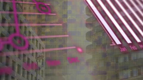 Futuristic Financial Data Processing Over City