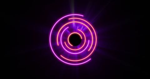 Glowing Pink and Purple Circular Design on Black