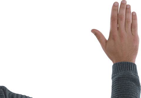 Close-Up of Transparent Hand Gesture on White Background - Download Free Stock Videos Pikwizard.com