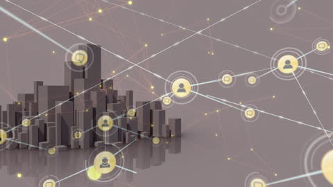Digital Networking Concept Overlaying Cityscape