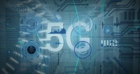 Futuristic 5G Interface with Digital Circles and Scanners - Download Free Stock Images Pikwizard.com