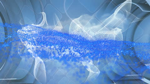 Abstract Digital Motion in Futuristic Blue Stream