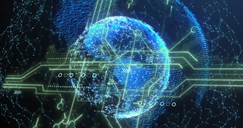 Futuristic Digital Globe with Connected Network Lines