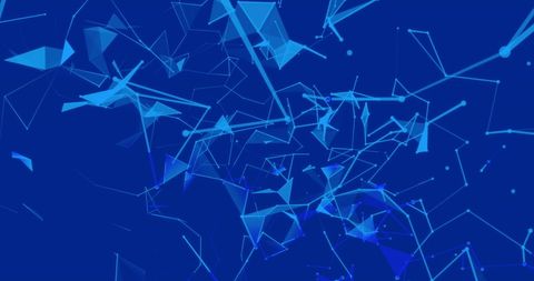 Abstract Blue Digital Network Connections with Geometric Shapes - Download Free Stock Images Pikwizard.com