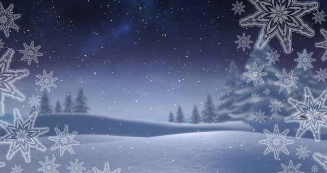 Snowfall Over Tranquil Winter Landscape With Snowflakes - Download Free Stock Images Pikwizard.com