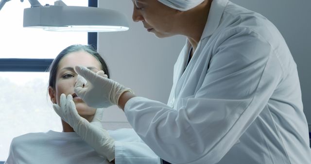 Dermatologist Examining Female Patient Under Medical Light - Download Free Stock Images Pikwizard.com