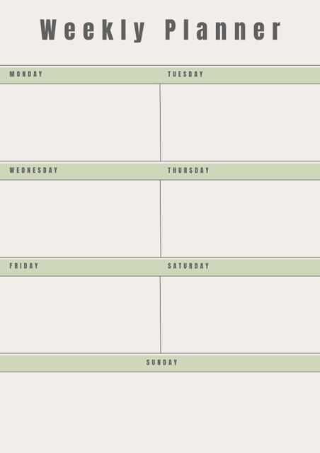 Minimalist Weekly Planner for Time Management and Organization - Download Free Stock Templates Pikwizard.com