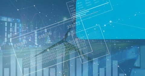 Futuristic Financial Data Processing Over Wind Turbine Abstract