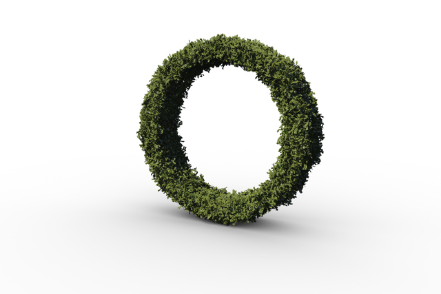 Transparent Circular Wreath of Green Leaves in Alphabet O Shape - Download Free Stock Videos Pikwizard.com