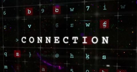 Abstract Digital Connections with Text and Symbols - Download Free Stock Images Pikwizard.com