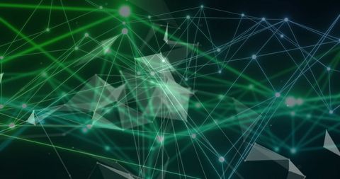 Abstract Network of Connections with Green Digital Lines - Download Free Stock Images Pikwizard.com