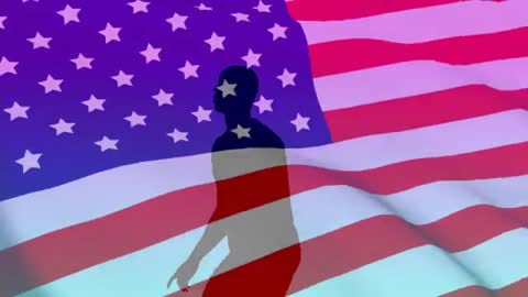 Silhouette Soccer Player Performs Bicycle Kick on American Flag