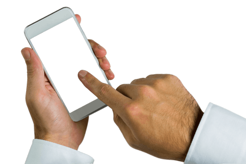 Caucasian Hands Using Smartphone on Transparent Background - Download Free Stock Videos Pikwizard.com