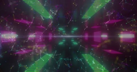 Futuristic Neon Lights in Abstract Digital Space