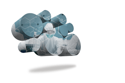 transparent science cloud with scientists in protective clothing - Download Free Stock Videos Pikwizard.com