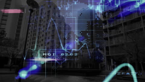 Futuristic Business Finance Technology with Global Data Visualization