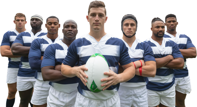 Diverse Male Rugby Team Unity, Transparent Background, Determined Players - Download Free Stock Videos Pikwizard.com