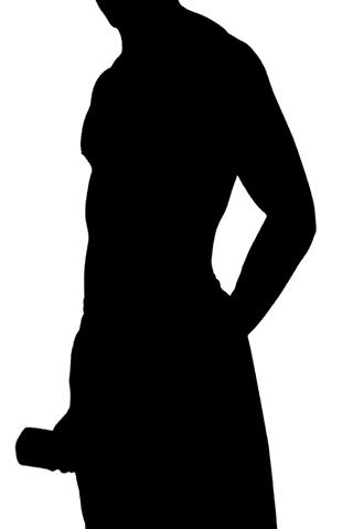 Transparent muscular arm holding dumbbell close-up fitness concept