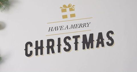 Elegant merry christmas greeting on minimalist white background