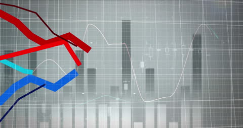 Financial Graphs and Data Analysis on Digital Screen