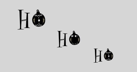 Festive Ho Ho Ho with Black Christmas Baubles - Download Free Stock Images Pikwizard.com