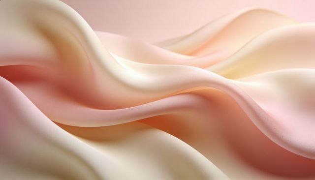 Flowing satin fabric draping in blush and cream gradient for luxury backgrounds