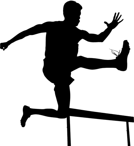 transparent silhouette of man hurdling in mid-air vector - Download Free Stock Videos Pikwizard.com