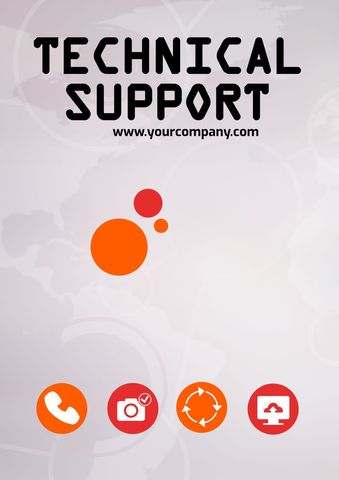 Technical Support Poster with Symbols for Customer Service Engagement - Download Free Stock Templates Pikwizard.com