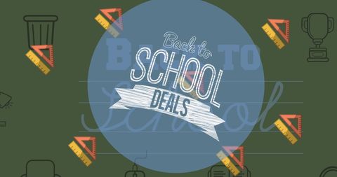 Back to School Deals Banner with Icons
