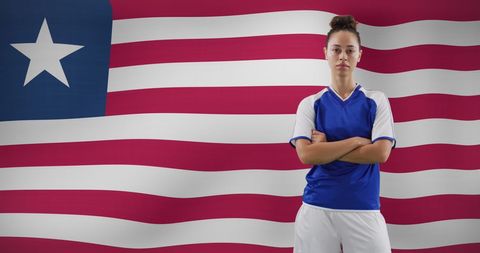 Confident Soccer Player Standing Against Falcon Design - Download Free Stock Images Pikwizard.com