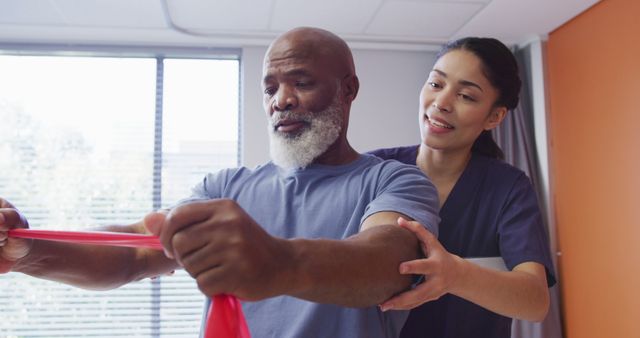 Senior Man Doing Physical Therapy Exercises with Therapist Support - Download Free Stock Images Pikwizard.com