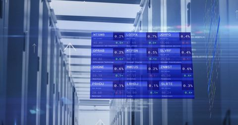 Futuristic Financial Data Processing in Server Room