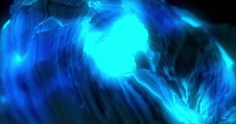 Dynamic Blue Abstract Light Waves on Black Background