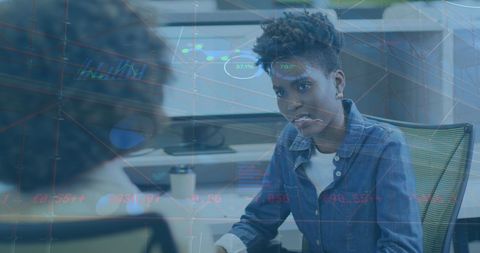 Business Professionals Collaborating in Digital Office Environment