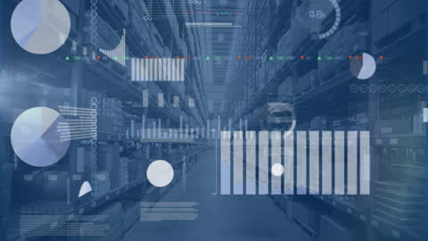 Futuristic Digital Warehouse with Data Interfaces