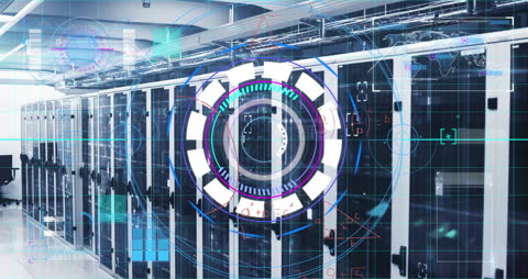 Digital Interface Animation over Advanced Data Center Servers