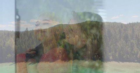 Women Reflecting in Nature Inspired Tranquility behind Glass