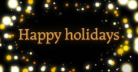 Happy Holidays Greeting with Festive Light Bokeh