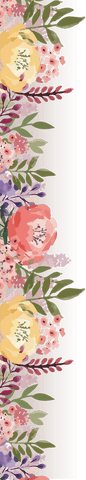 Elegant Vertical Floral Border on Transparent Background in Pastel Tones - Download Free Stock Videos Pikwizard.com