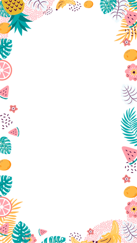 Vibrant Tropical Fruit and Leaves Border on Transparent Background - Download Free Stock Videos Pikwizard.com