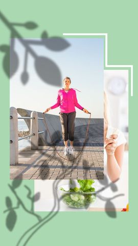 Woman skipping rope outdoors promoting fitness and vitality