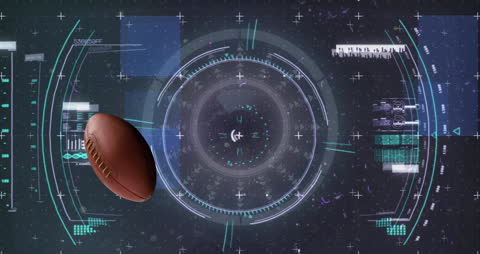 Digital Analysis of Sports Data with Rugby Ball Graphic